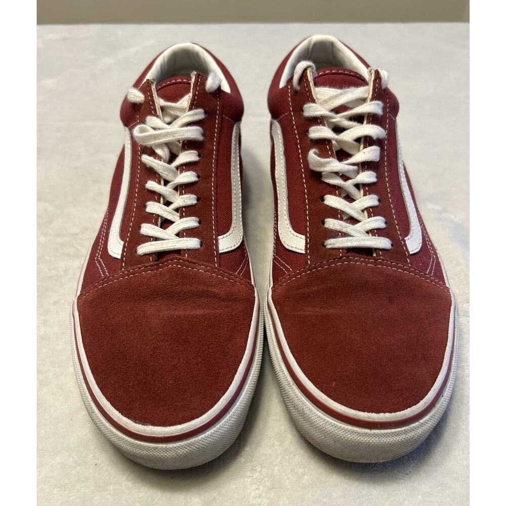 Vans Shoes Men’s Size 12 Red Low Skate Off The Wall Suede Canvas Gum Sole Sk8 - Picture 2 of 9